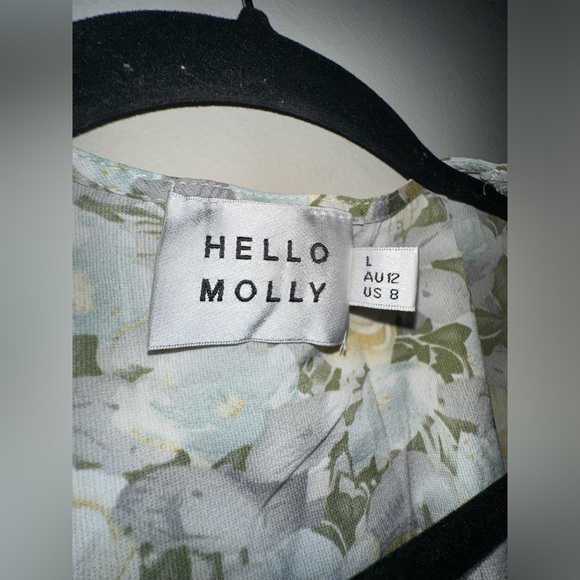 Large hello Molly tie front floral long sleeve crop top - Picture 3 of 3